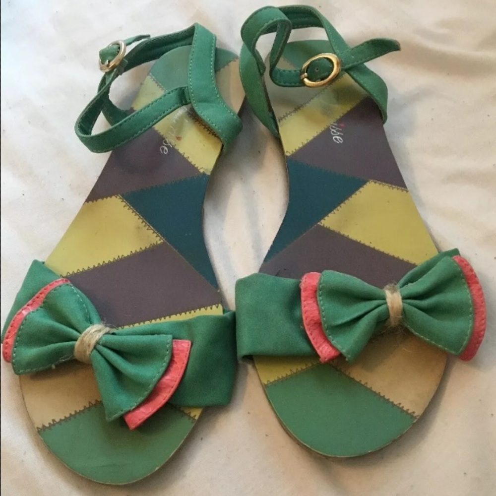 Aqua leather sandals, size 7 women’s